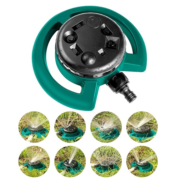 Automatic 360 ° Rotating Adjustable Round 3 Arm Lawn Water Sprinkler(Pipe connector screws included)